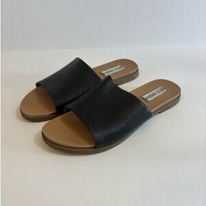 Women's Steve Madden Karolyn Leather Slide Sandal Black Size 7